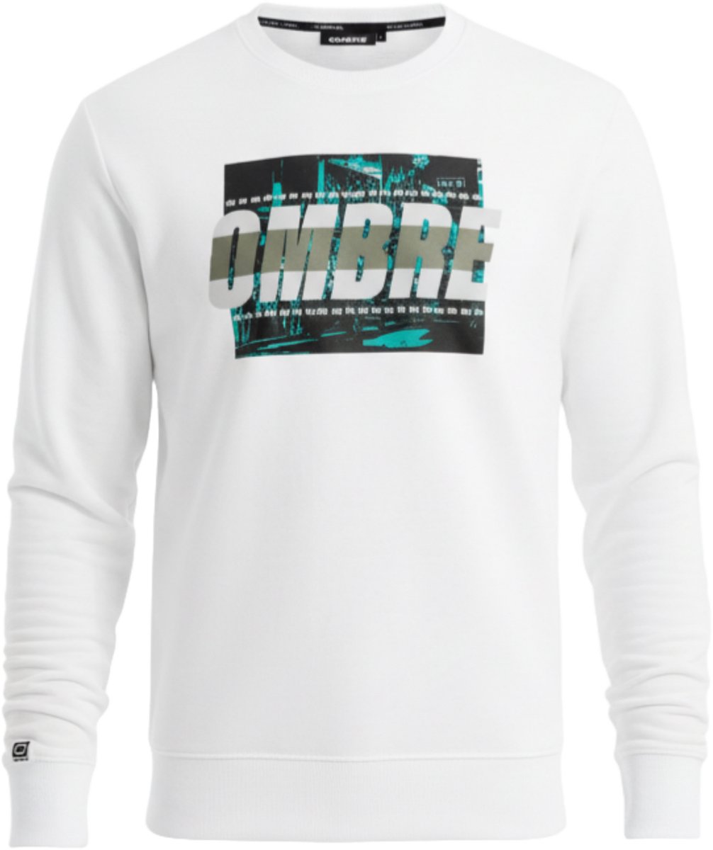 OMBRE Sweater - Regular Fit - Katoen - Lange Mouw Wit XXL
