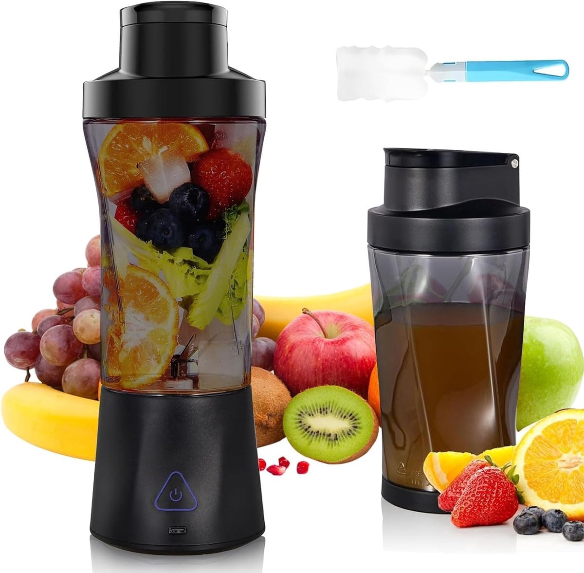 Draagbare Blender - Mini Mixer - Gezonde Drankjes Maken - 6 Roestvrijstalen Messen - 700 ml - Zwart