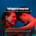 Een man en vrouw met rode en groene verlichting, omhelzen elkaar. "Inpluggen en meepraten"