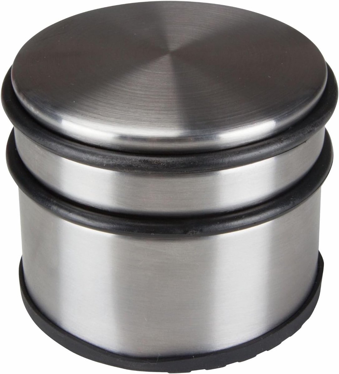 Ronde deurstopper van roestvrij staal, antislip rubberen ring, 9 cm diameter