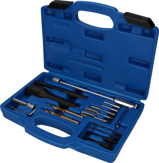 Gloeibougie Reparatie Set - Schroefdraad Herstel - Motor Onderhoud - 16 Delige Kit - 14mm Schroefdraad - Zilverkleurig