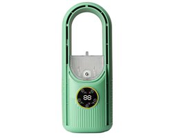 Ventilator - Bureauventilator bladloos - 6 snelheden - USB verneveling timer - Draagbaar - Groen