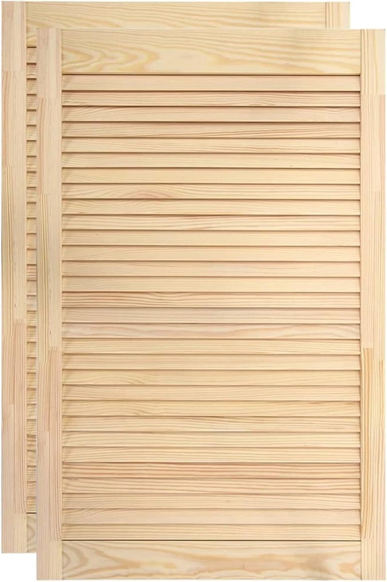 Lamellendeuren - Meubeldeuren Kastdeuren - Meubels Vernieuwen - Massief Grenenhout - 99x59 cm - Bruin