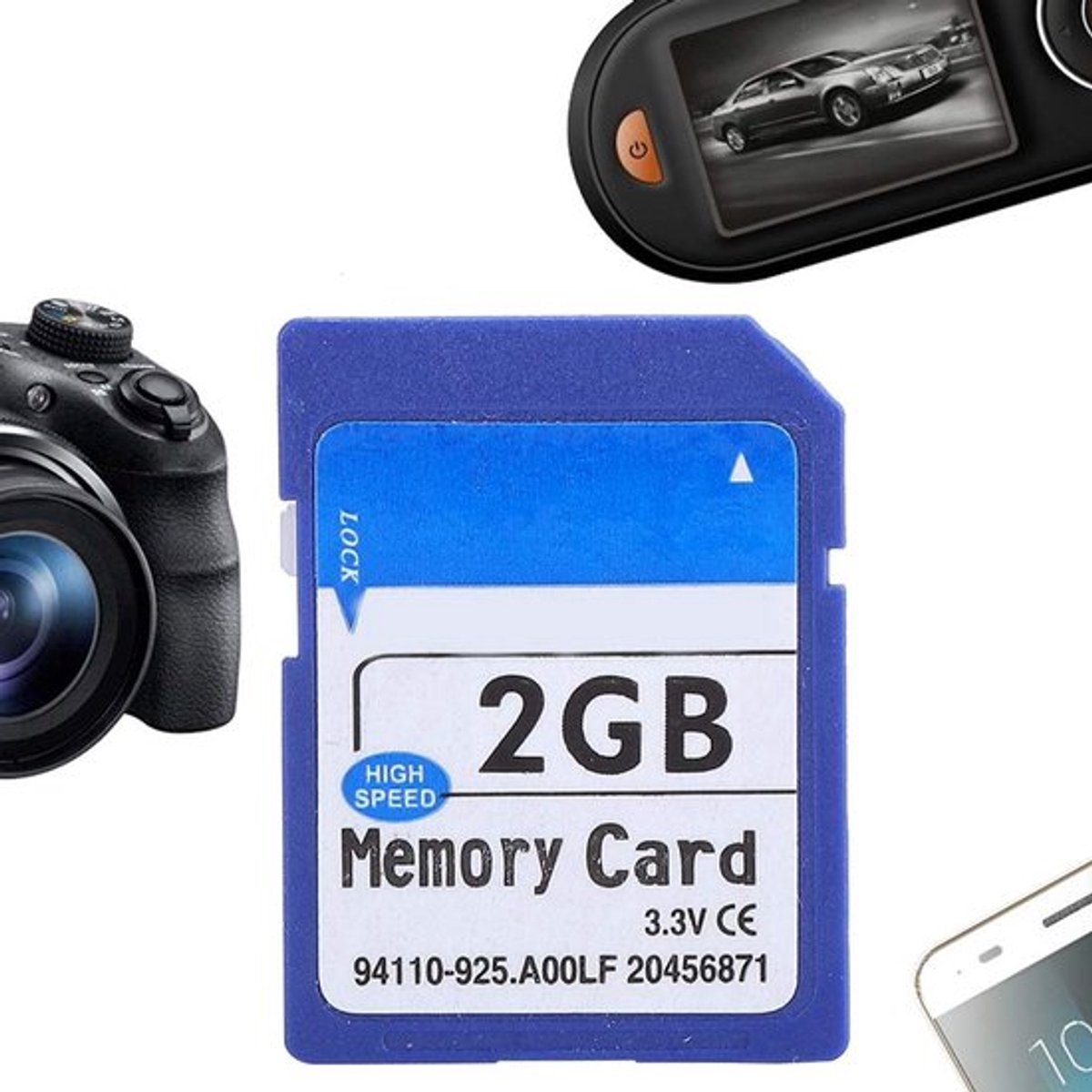 Dailygoods- Geheugenkaart 2GB Grote Capaciteit - Geheugenkaart Camera