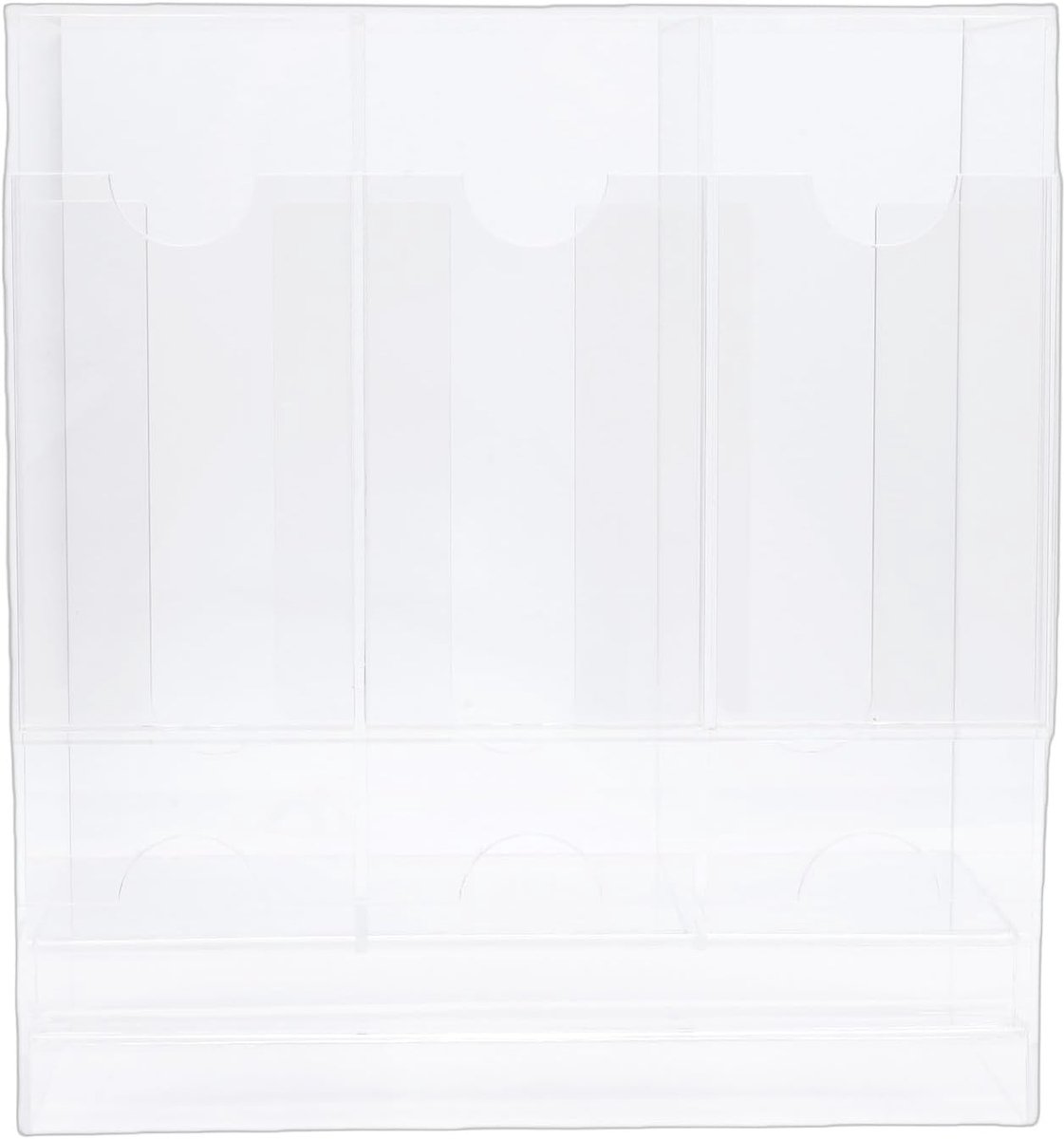 Kaartdispenser met Sleuven - Organizer Acryl - Kaarten Presenteren - Drie Sleuven Ontwerp - 30 x 29 x 20 cm