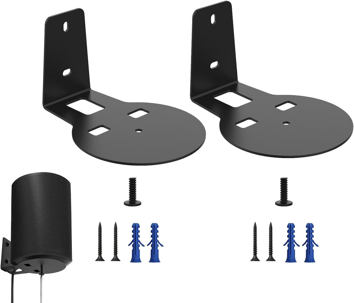 Luidspreker Muurbeugel - Dubbele Standaard - Surround Sound - Stevige Constructie - 13.3 x 10 x 7.5 cm - Zwart