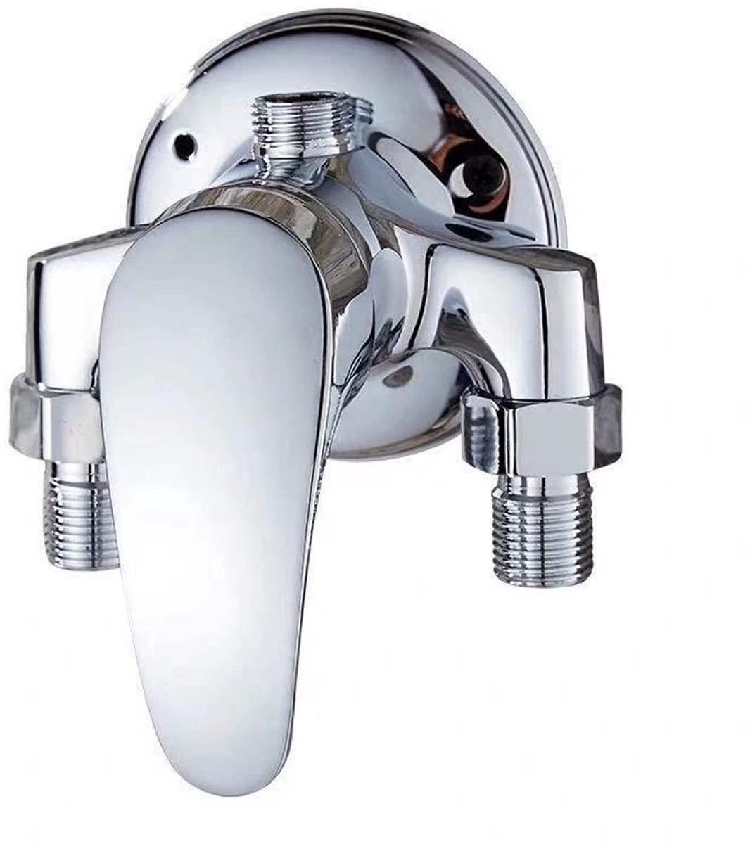 carmdering - Badkraan - Thermostaatkraan - Muurkraan - Messing, chroom afwerking, 1/2" aansluiting, 100mm hartafstand, éénhendel - Voor douche & bad - Eenvoudig zelf te installeren