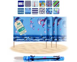 Lantigo Strandscherm Kite-Surf 16m | Windscherm Strand Microvezel UV-bestendig 80 cm