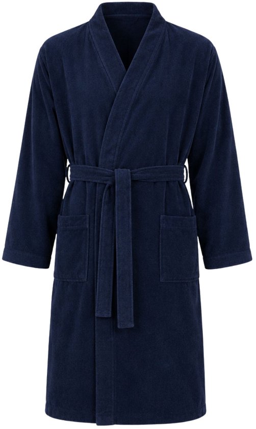 Katoenen kimono badjas - Sauna badjas-donkerblauw-s/m