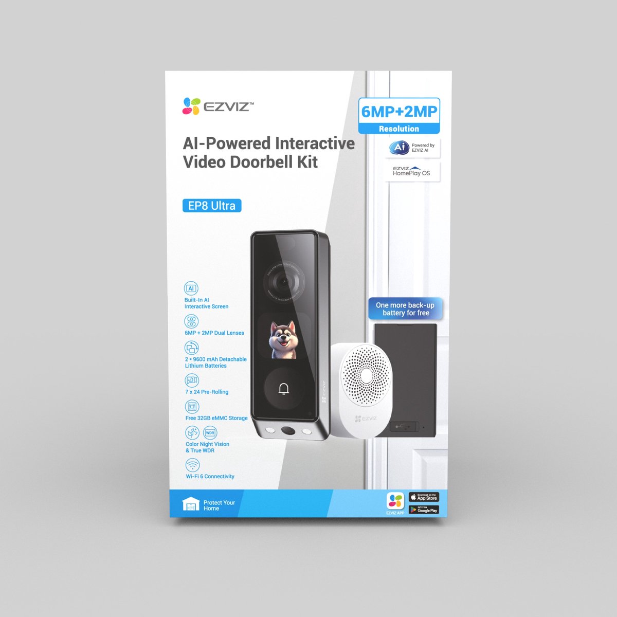 EZVIZ EP8 Ultra - Videodeurbel met Camera met AI Scherm – 3K+ (6MP) Dual Lens – Pakketdetectie – Draadloos of Bedraad – 32GB ingebouwde opslag – Zonder Abonnement — cadeau in Elektronica - foto 6