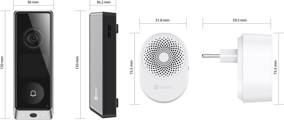 EZVIZ EP8 Ultra - Videodeurbel met Camera met AI Scherm – 3K+ (6MP) Dual Lens – Pakketdetectie – Draadloos of Bedraad – 32GB ingebouwde opslag – Zonder Abonnement — cadeau in Elektronica - foto 5