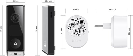EZVIZ EP8 Ultra Videodeurbel met Camera - 6MP Dual Lens - AI Scherm & Pakketdetectie - Draadloos of Bedraad - 32GB Opslag - Zonder Abonnement van Merkloos — afbeelding 5