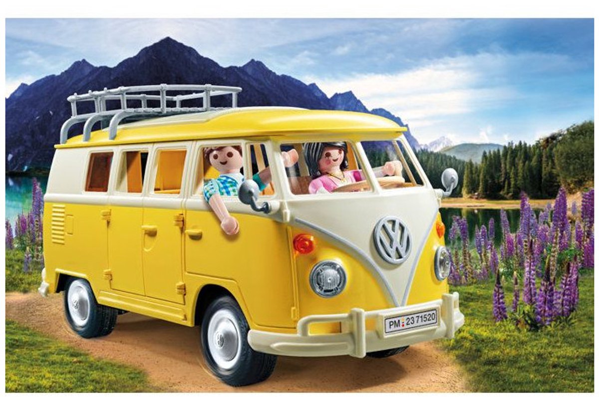 PLAYMOBIL 71520 – Volkswagen T1 Combi – Classic car – Geel – 77-delig