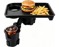 Auto Bekerhouder Lade - Reis Gadget - Eten Onderweg - 360 Graden Rotatie - 27.4 x 18.6 cm - Zwart