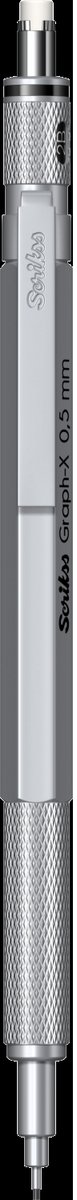 Scrikss Graph-X mechanisch potlood metaal | Grip van messing voor stevige en comfortabele houvast | Zilver 0.5mm