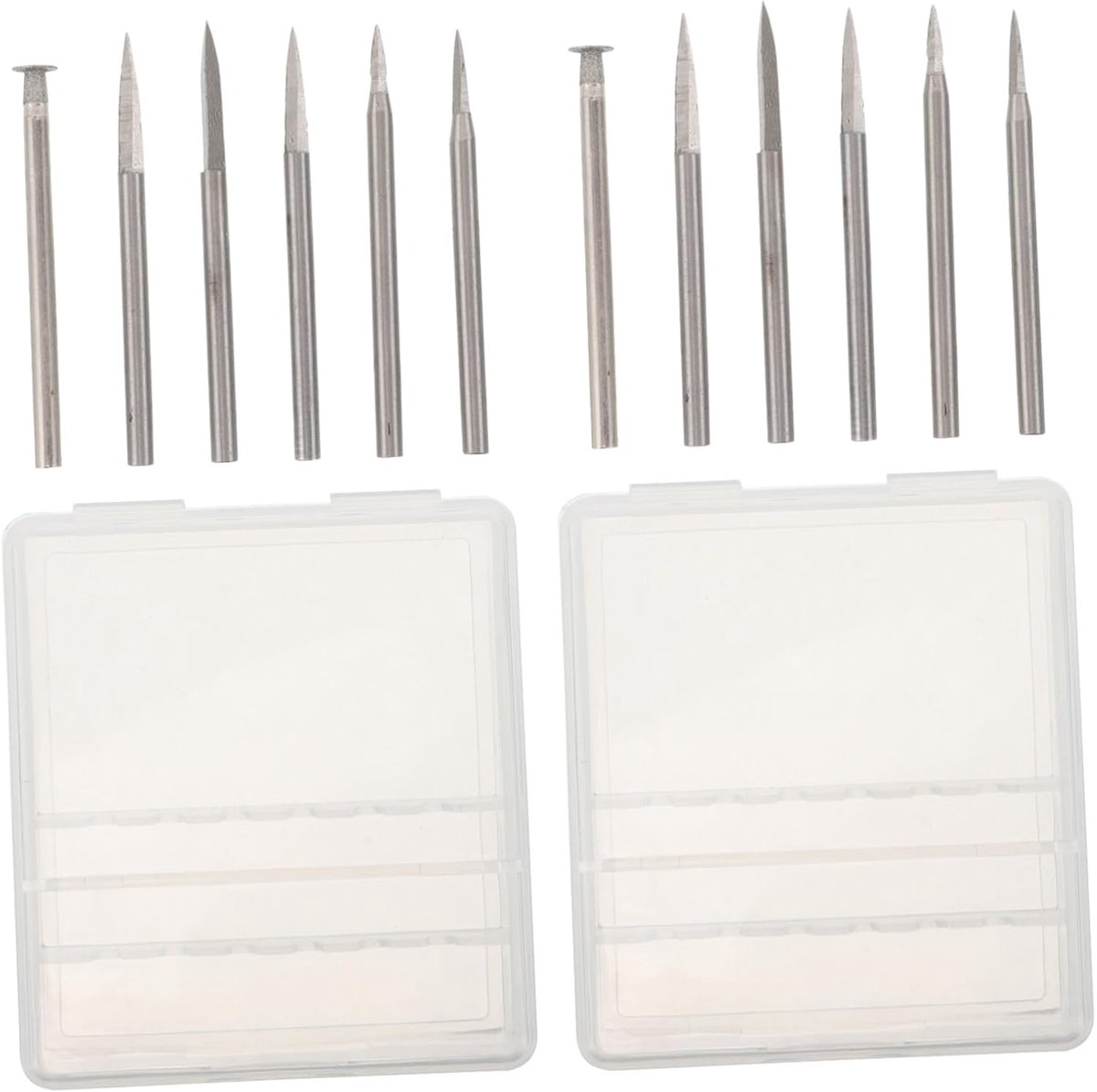 Houtgraveerset - Metaal Boren - Fijn Graveren - Robuuste Constructie - 12 Delig - Zilver