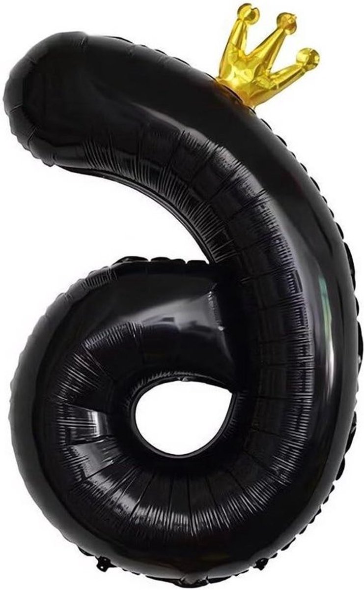 Set van 6 Allecto Plus kroonballonnen 1016 cm zwart