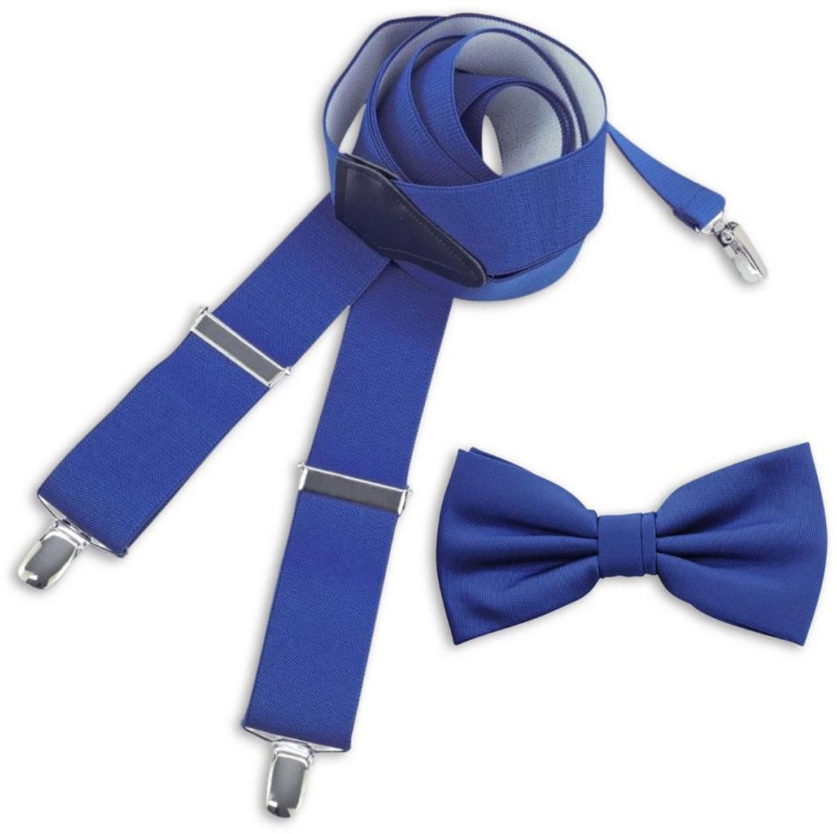 Baxter & Bow - Bretels & Vlinderdas Set Heren Kobalt – Brede bretels met vlinderdas - kobaltblauw