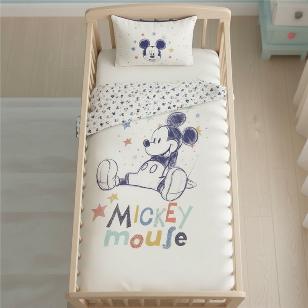 Disney Mickey Mouse Disney Mickey Mouse Baby dekbedovertrek - 100 x 140 cm - 40 x 60 cm - Katoen