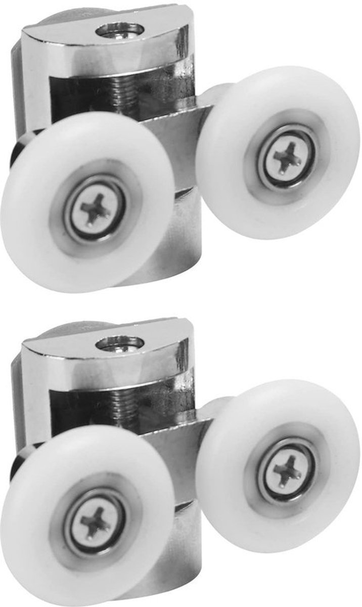 Dailygoods- Douchedeurrollen 23 Mm - Dubbele Veerbuffer - Slijtvast - Nylon Wielen