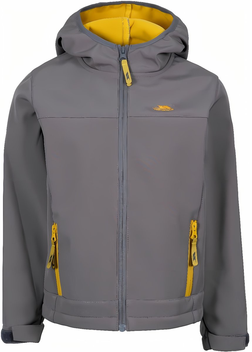 Trespass regenjas Faster – Unisex softshelljas Storm /Sulphur – 9/10 Grijs