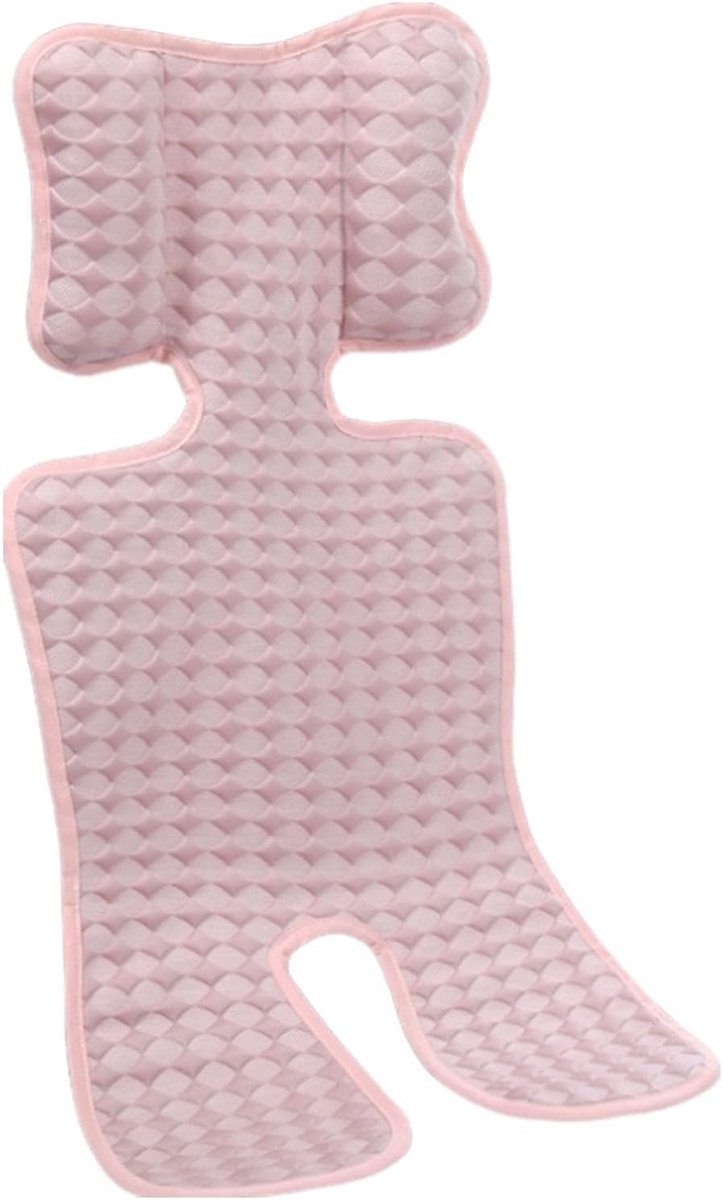 Kinderwagenkussen - Zitkussen - Comfortabel Reizen - Ademende Structuur - 70x35 cm - Roze