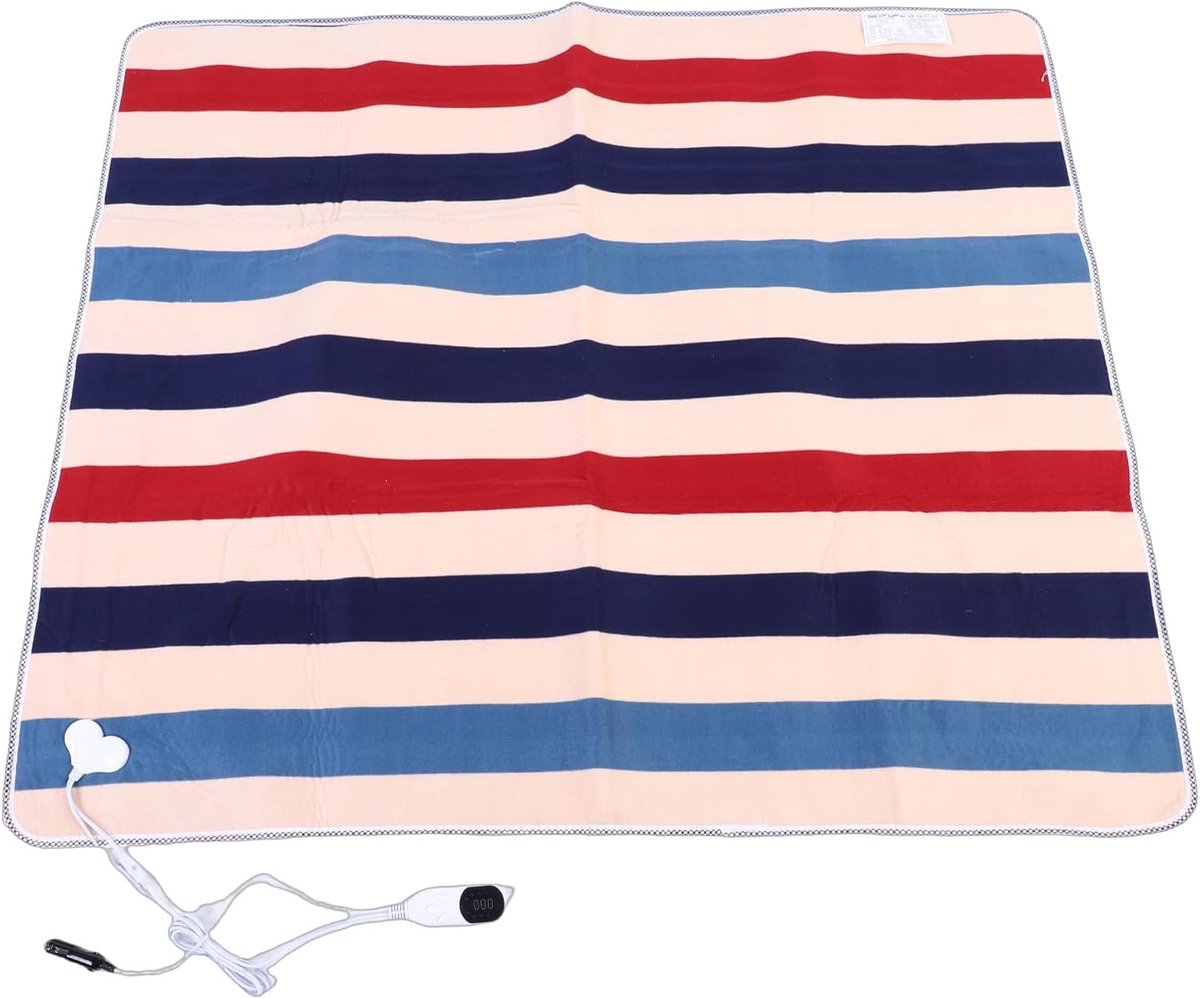 Verwarmde Autodeken - Elektrische Deken - Comfortabel Reizen - 9 Temperatuurstanden - 200 x 80 cm - Gestreept