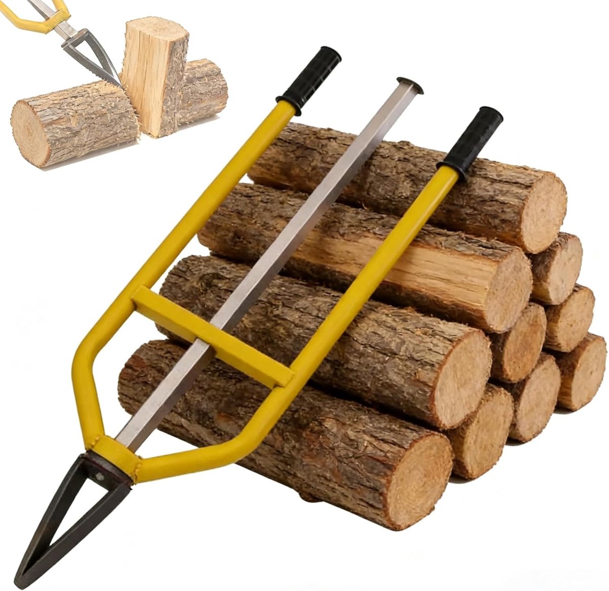 Handbediende Houtsplijter - Brandhout Gereedschap - Open Haard Brandhout - Zwaartekracht Aangedreven - Verschillende Maten - Zwart