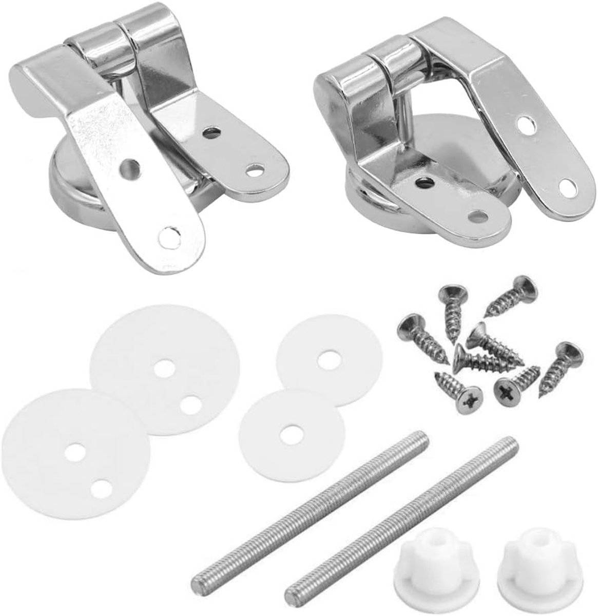 Toiletzitting Scharnieren - WC Bril Bevestiging - Toilet Reparatie - Zinklegering Materiaal - Universeel - Zilver