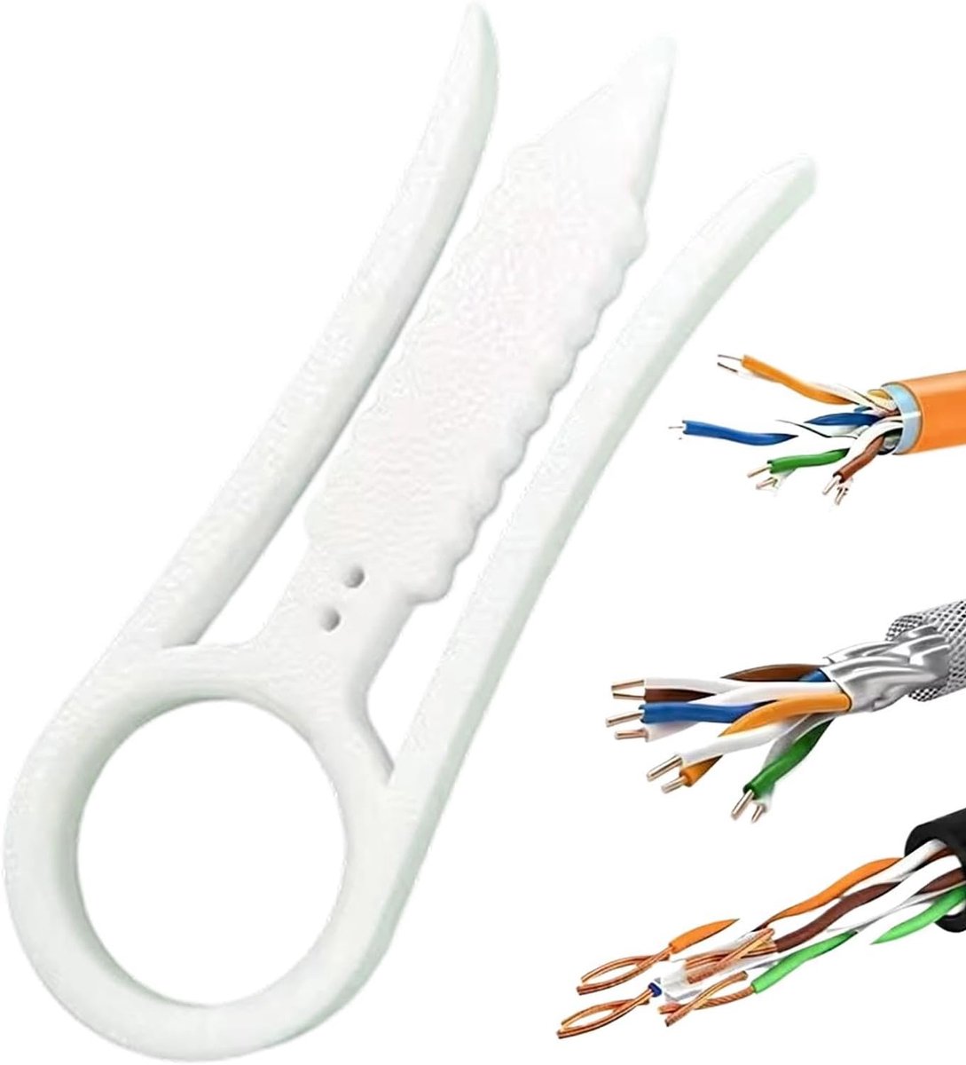 Mini Draadstripper - Krimptang Striptang - Netwerkkabels Strippen - Antiklitfunctie - 79 cm - Wit