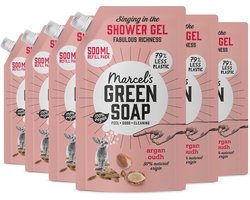 Marcel's Green Soap Douchegel Navulling - Argan & Oudh - 6 x 500ml