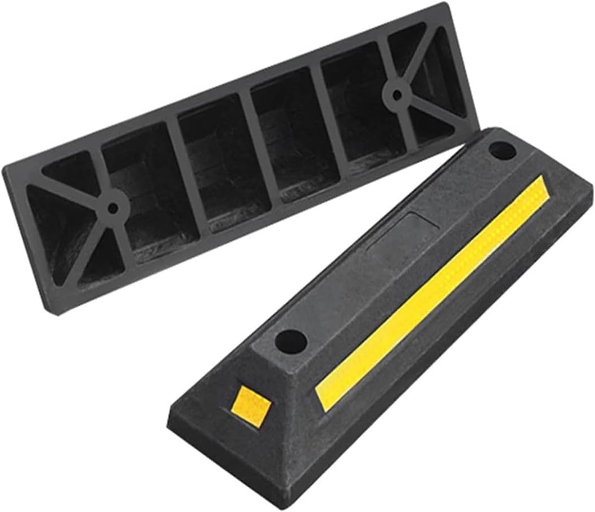 Parkeerwiel Stopper - Parkeerblok Wielstop - Veilig Parkeren - Duurzaam Rubber - 554x155x88mm - Zwart Geel