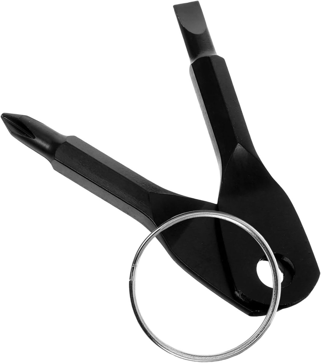 Mini Schroevendraaier - Sleutelhanger Gereedschap - Snelle Reparaties - Roestvrij Staal - 6 cm Lengte - Zwart
