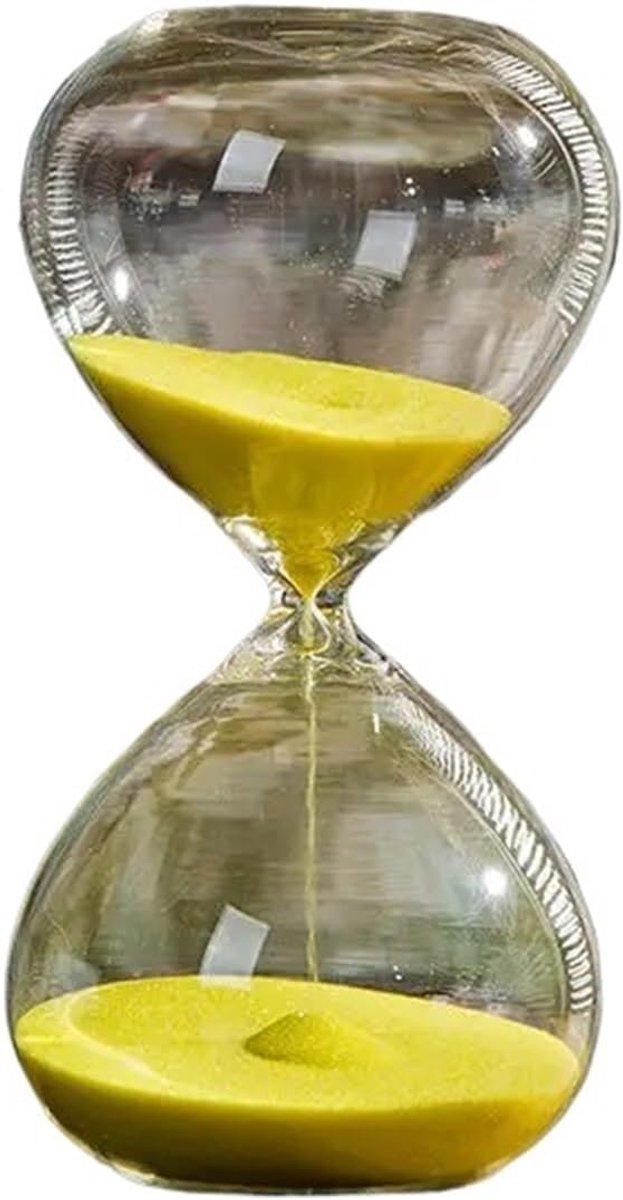 Zandloper Timer - Zandklok Decoratie - Tijdmanagement Tool - Visueel Tijd Bijhouden - 60 Minuten - Geel