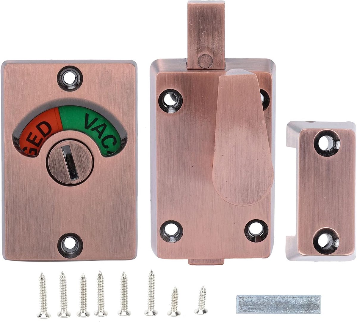 Toilet Deurslot - Slot Indicator - Openbare Toiletten - Zichtbare Status Indicator - 12-18 mm plaatdikte - Zilverkleurig