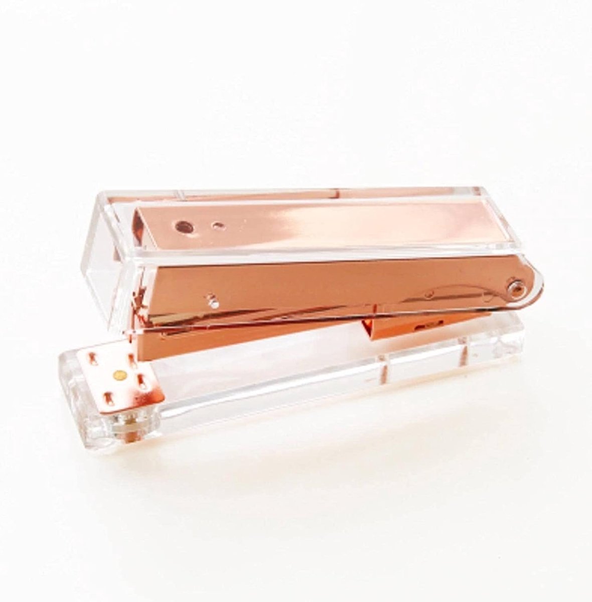 Nietmachine - Metaal Acryl - Documenten Binden - Enkele Vinger Bediening - 1000 Nietjes - Roségoud