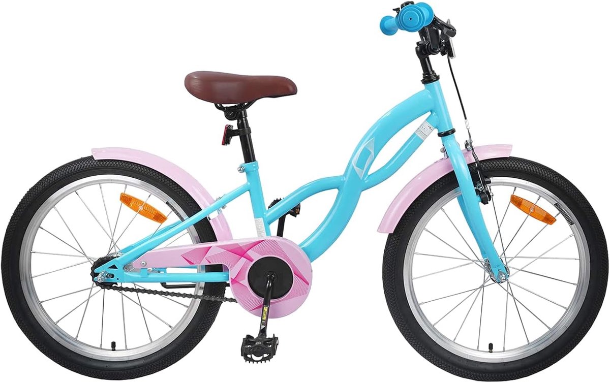 Kinderfiets - Avonturenfiets Jeugd - Outdoor Plezier - Verstelbaar Stuur Zadel - 18 Inch Wielmaat - Lichtblauw