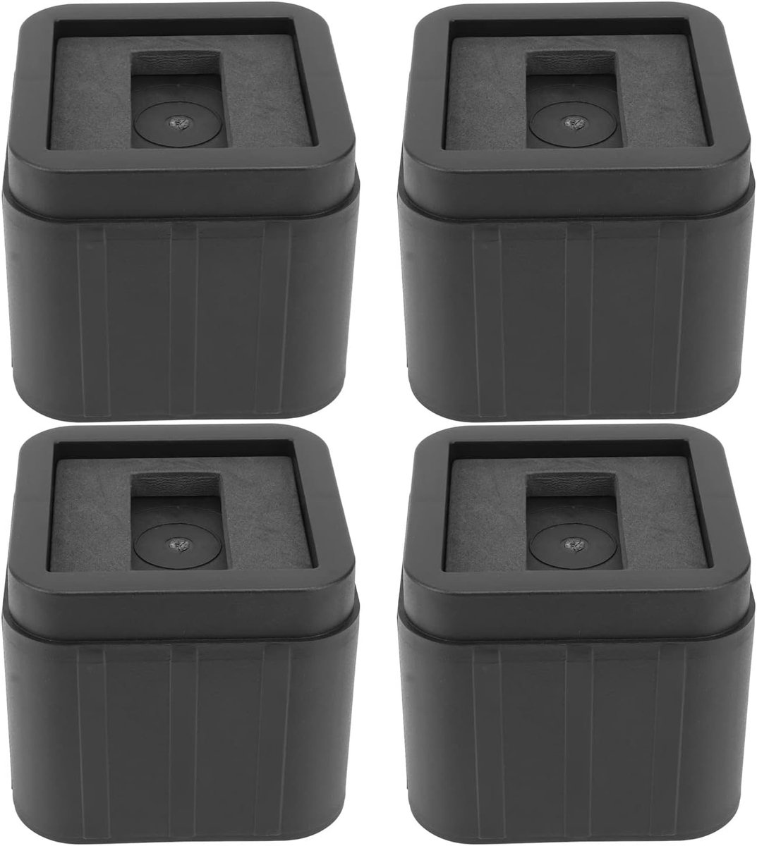 Meubel Anti-vibratiekussens - Rubberen Bedverhogers - Stabiliseren en Verhogen - Stapelbaar Ontwerp - 4 Sets - Zwart