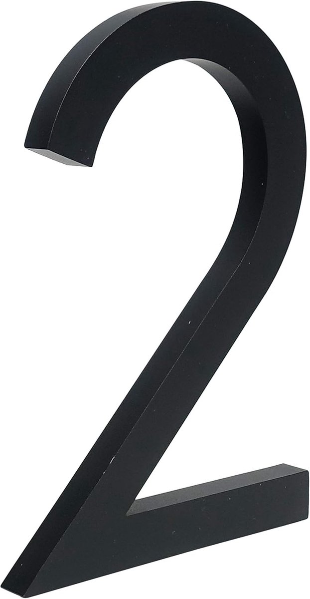 Huisnummer - Deurnummer Adres - Huis Verfraaien - Drijvend Modern Design - 15cm - Zwart