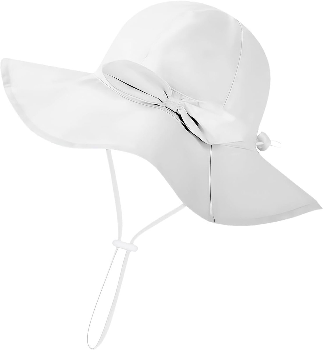 Baby Zomerhoed - Babymuts Zon - Bescherming Tegen Zon - UPF 50+ UV Bescherming - 44-50 cm hoofdomtrek - Wit