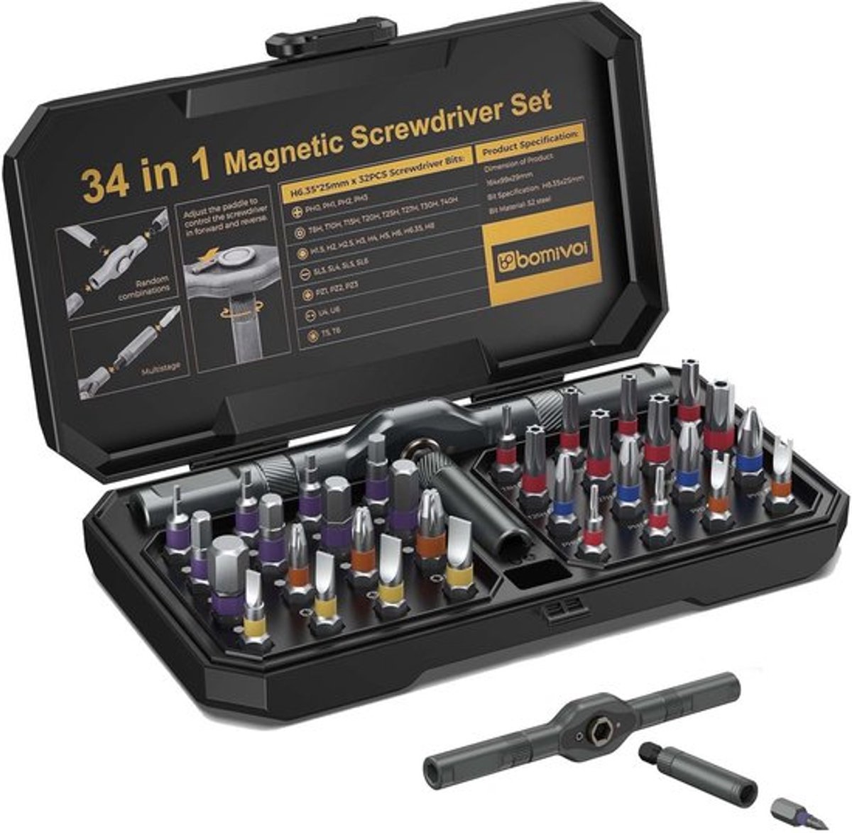 DIY-set met 34 magnetische schroevendraaiers dailygoody
