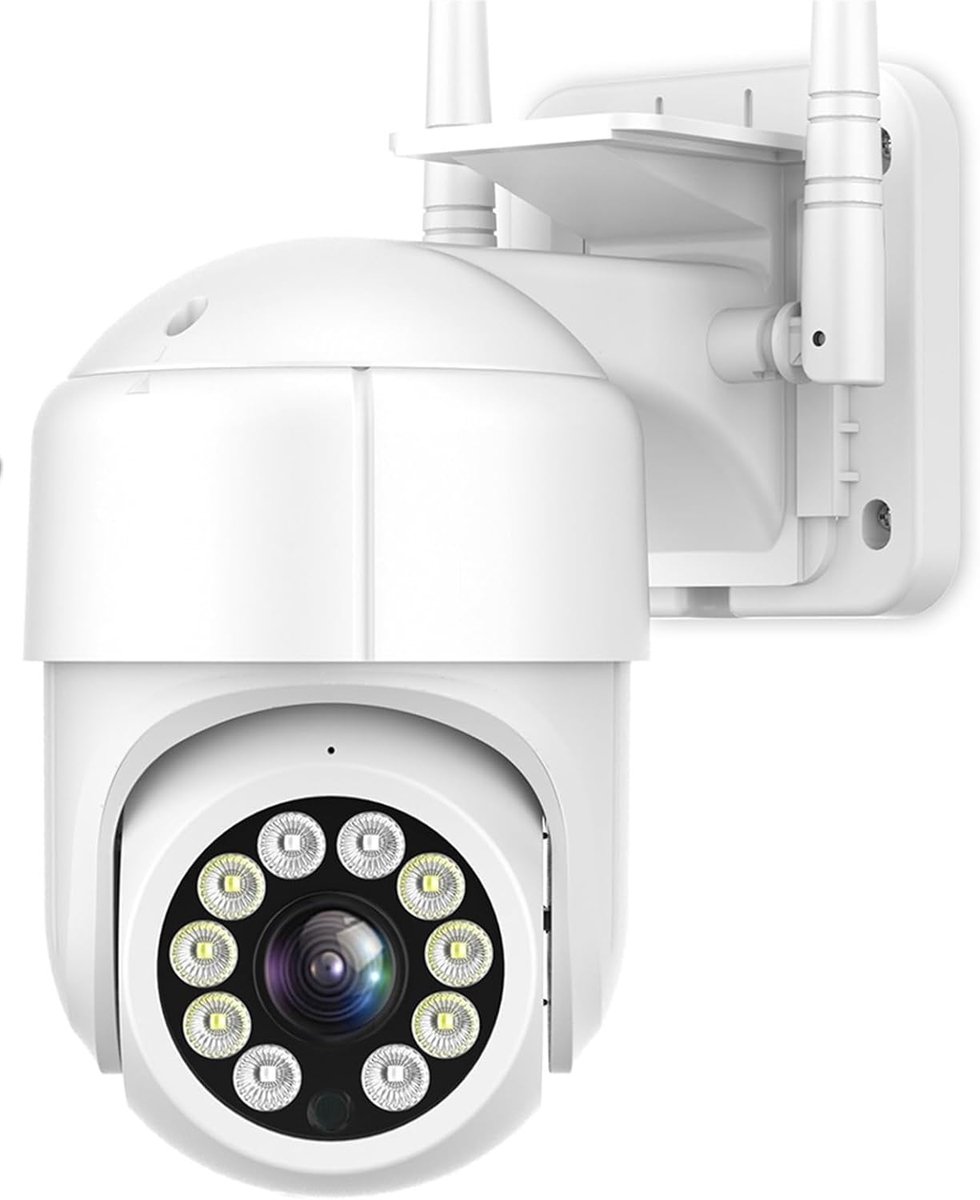 Beveiligingscamera Buiten - IP Camera PTZ - Huis Bewaken - 5MP HD Resolutie - 10 mm - Wit