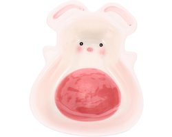 Voer Waterbak - Voerbakje Klein - Kleine Huisdieren Voeren - Hoge Stabiliteit - 15 x 12 x 5 cm - Wit