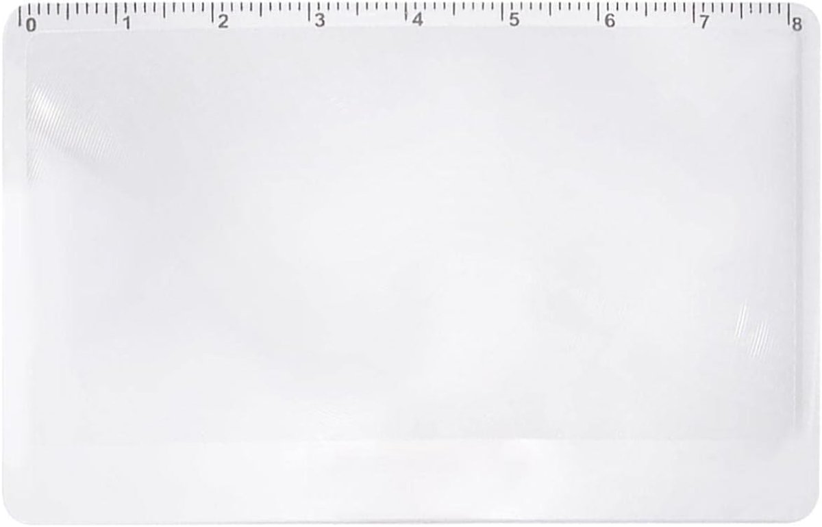 Vergrootglas Liniaal - Zak Vergrootglas Kaart - Lezen en Meten - Creditcard Formaat - 17.3 x 15.7 cm - Wit