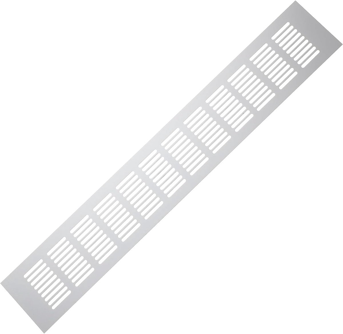 Ventilatierooster Kast - Meubelrooster Lamellen - Kast Ontluchten - Aluminium Golfvorm - 50x8cm - Zilver