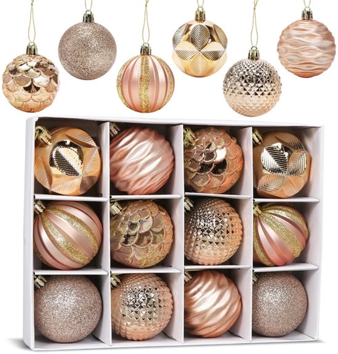 JhuberProducts - Kerstballen - Kunststof Kerstversiering - Luxe Uitstraling