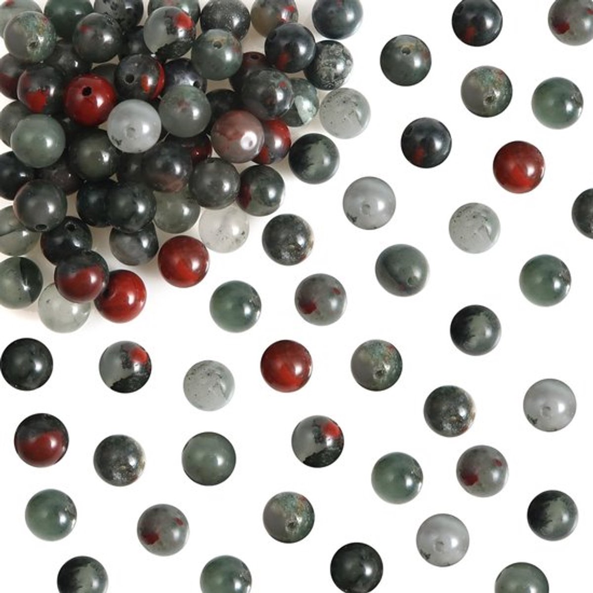 Solidchoice - Dailygoody - Natuurlijke Bloedsteen Kralen - 100 stuks - Ronde Kralen