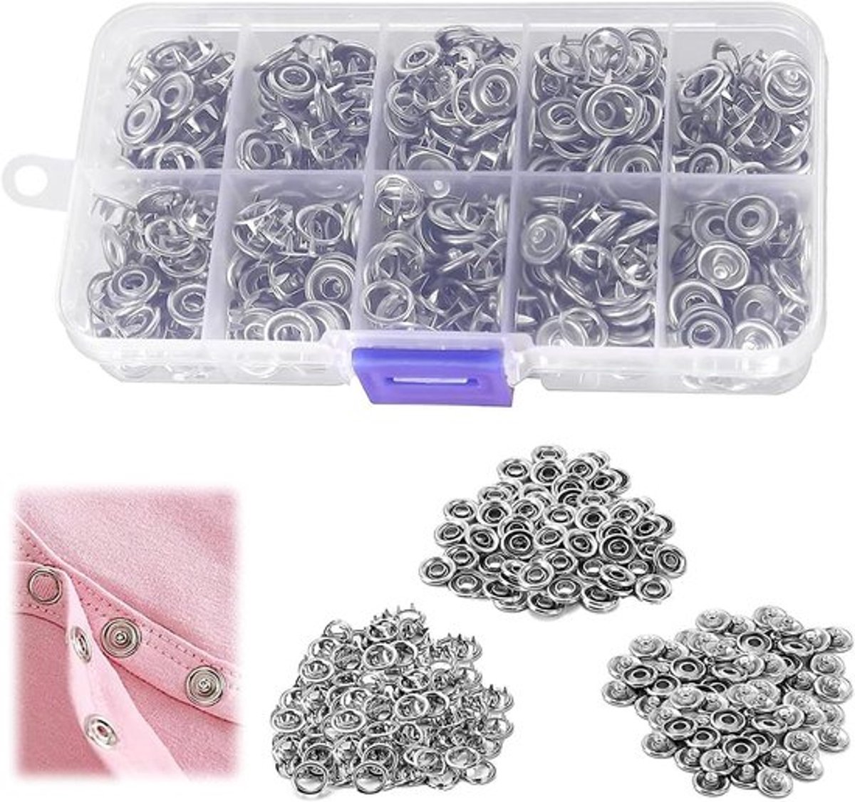 Inovra Plus - Metaal Drukknopen Bouwpakket met Naden - 95 mm - Naai-accessoires