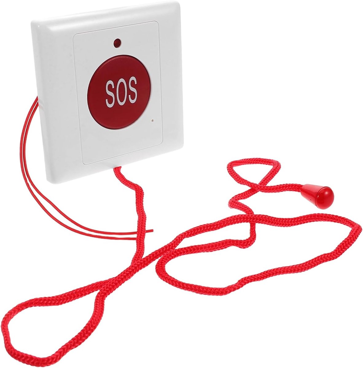 Noodknop Hulp - Alarmknop Ouderen - Directe Hulp - Eenvoudig te Gebruiken - 8.5 x 8.5 cm - Wit