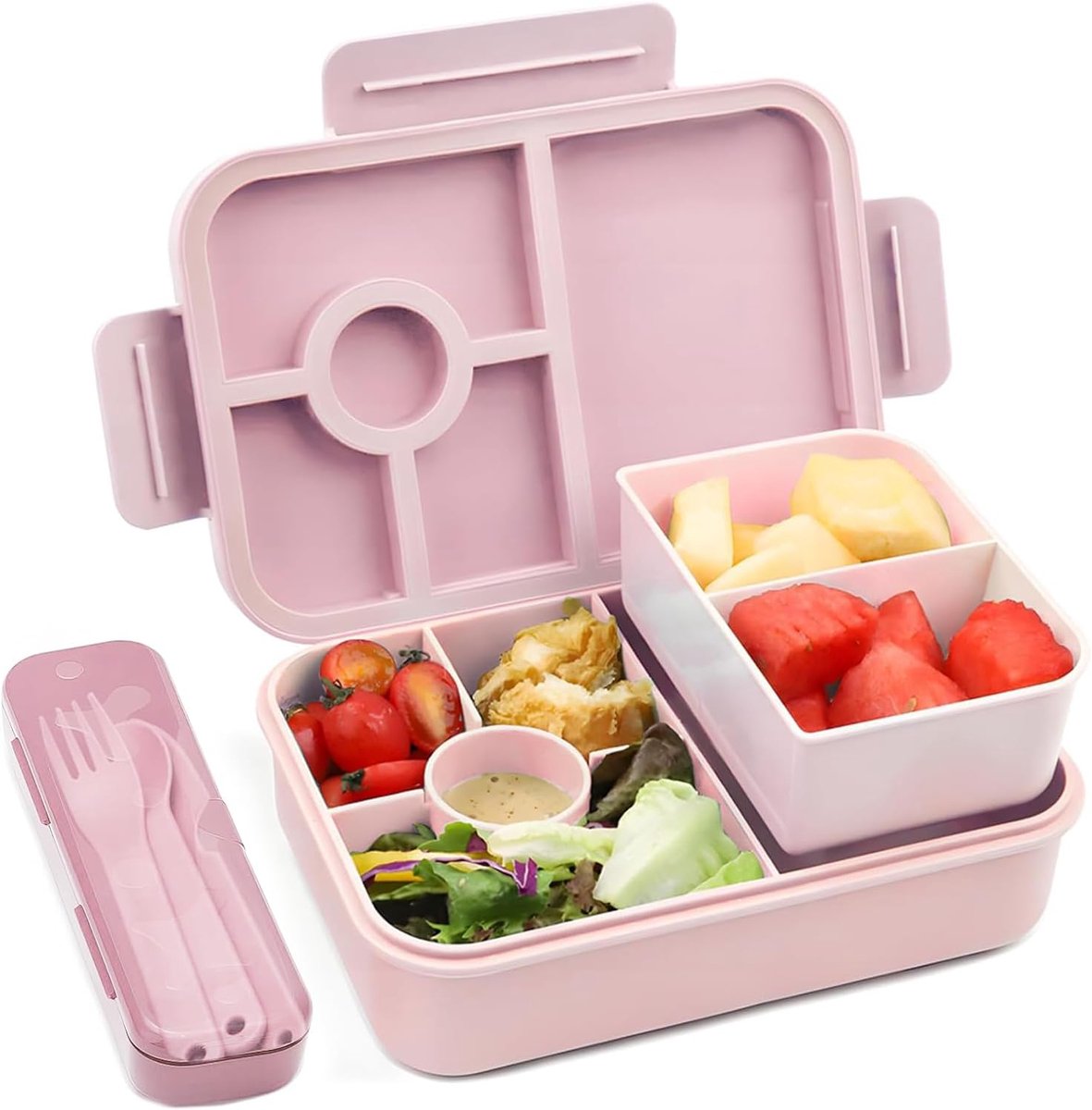 Fruitbakje School - Lunchbox - BPA-vrij PP - Lekvrije Compartimenten - Geschikt voor Magnetron - Voor Kinderen en Volwassenen